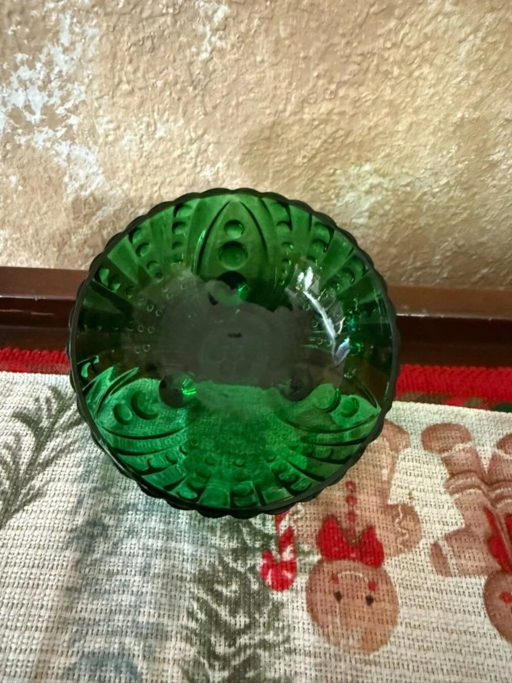 Anchor Hocking Forest Green Burple Footed Dessert Bowl 4 1/2”